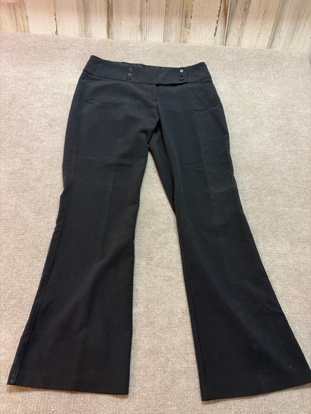 Dots Black Flare Dress Pants Women Size 9/10 Stretch Bootcut Work Career 0794